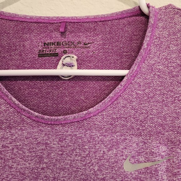Women's Nike Golf Dri Fit Medium Sz M Purple Short Sleeve Tee T-Shirt Gym - Picture 3 of 5